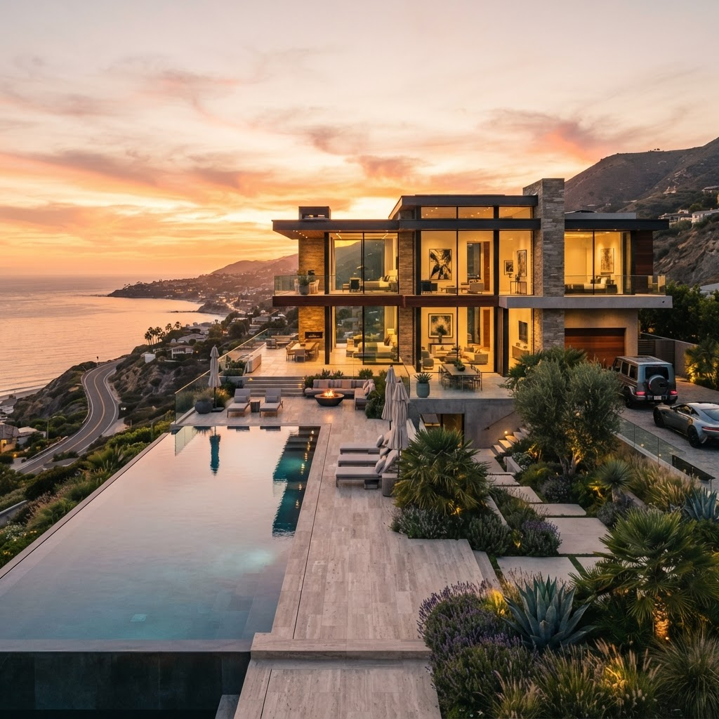 Luxury villa background